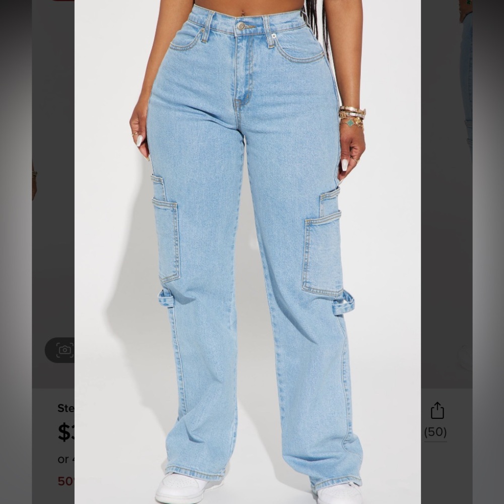 Fashion nova utility jeans size 7